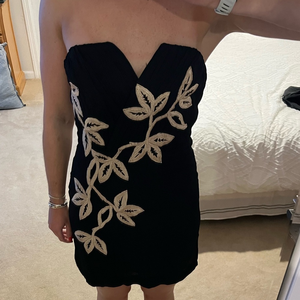 Free People Black strapless dress